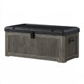 Aufbewahrungsbox 120 x 60 x 60 cm Kunststoff Grau Schwarz - wetterbeständige Gartenbox mit Deckel