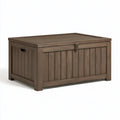 Garten-Aufbewahrungsbox 120 x 60 x 65 cm Kunststoff Braun mit Deckel