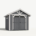 Gartenhaus 240 x 180 x 220 cm aus Holz in Grau Weiß mit Doppeltür