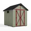 Gartenhaus 183 x 122 x 205 cm aus Kunststoff Grün Rot mit Satteldach