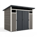 Kunststoff Gartenhaus 180x120x190 cm Anthrazit Grau mit Doppeltür und Pultdach