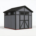 Gartenhaus 210 x 130 x 190 cm Kunststoff Grau Schwarz mit Doppeltür