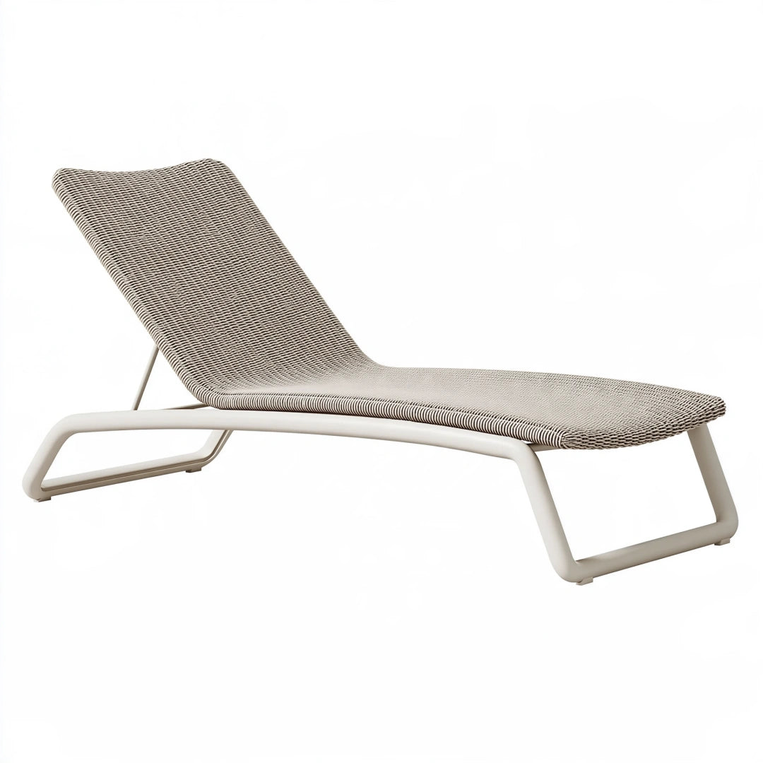 Gartenliege 190 x 65 x 85 cm mit Geflecht Weiß Schwarz - Metallgestell für Terrasse und Garten