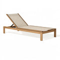 Gartenliege 200 x 70 cm Holz Beige mit verstellbarer Rückenlehne