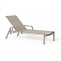 Sonnenliege 200 x 70 x 85 cm Aluminium Kunststoffgewebe Grau Beige verstellbar