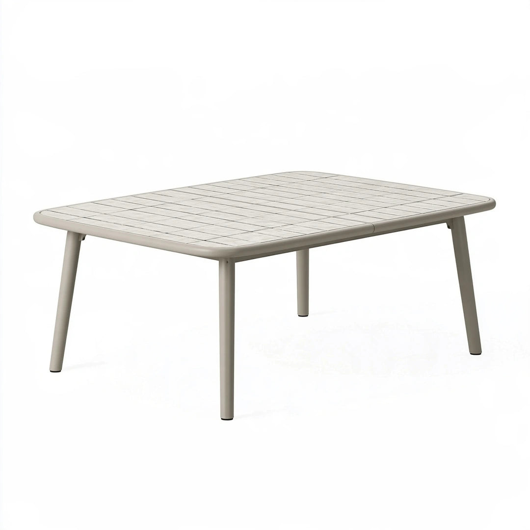 Gartentisch 160 x 90 cm Metall Beige rechteckig moderner Stil