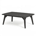 Gartentisch 150 x 90 x 74 cm Kunststoff Schwarz Holzoptik rechteckig