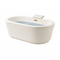 Freistehende Badewanne 170 x 75 x 58 cm Acryl Weiß mit Kopfstütze Gerilltes Design