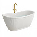 Freistehende Badewanne 170 x 75 x 58 cm Weiß Sanitäracryl geriffelt modern
