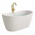 Freistehende Badewanne 170 cm Weiß Acryl oval geriffelt