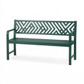 Gartenbank 120 x 60 x 90 cm Metall Grün für Außenbereich mit geometrischer Rückenlehne